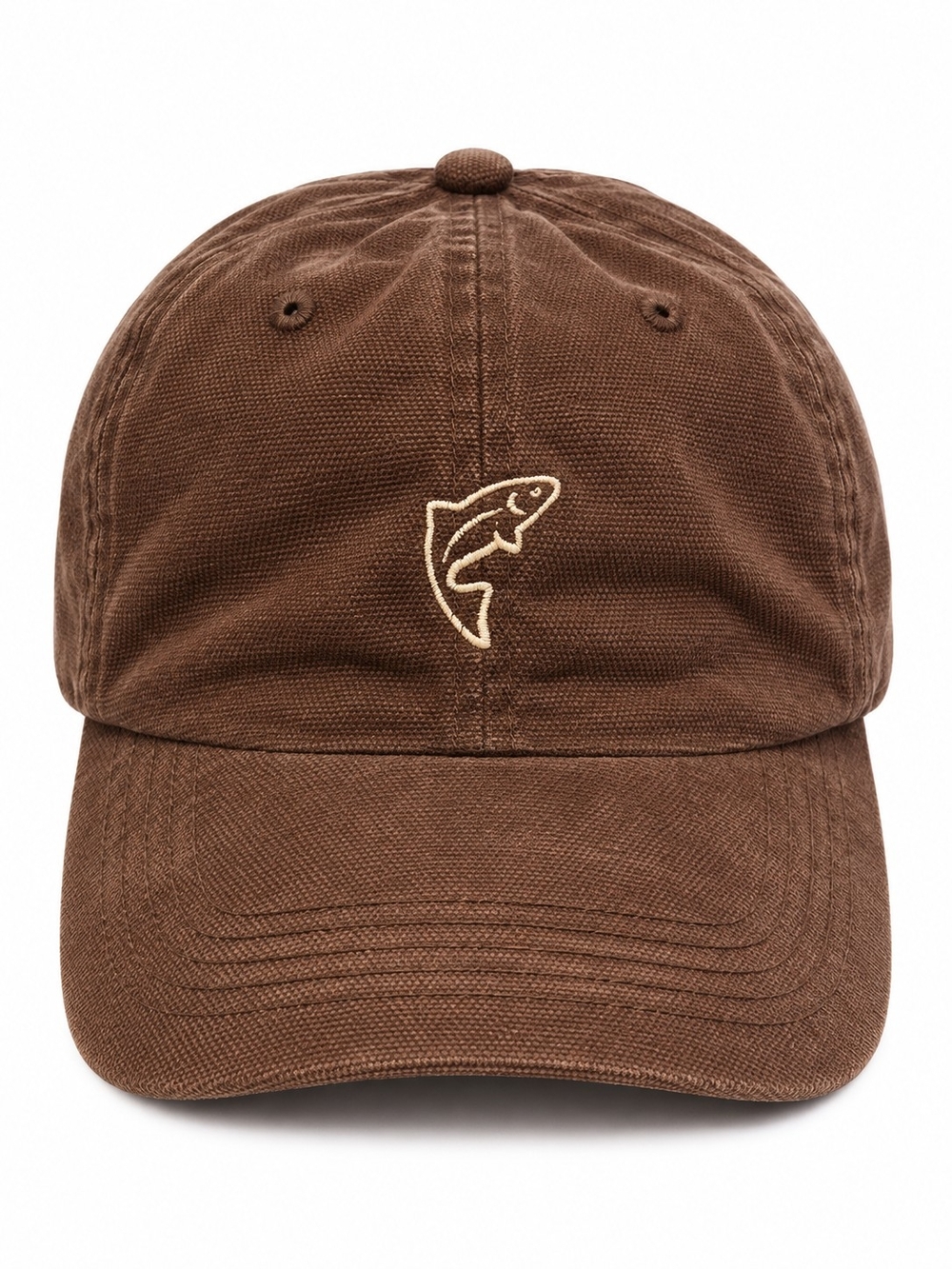 Trout Unlimited Brown 100% Cotton Fishing Trout Logo Adjustable Hat